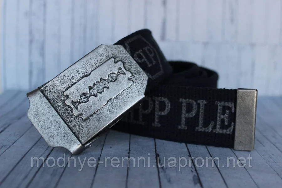 Ремінь тканинний стропа Philipp Plein синій у джинси